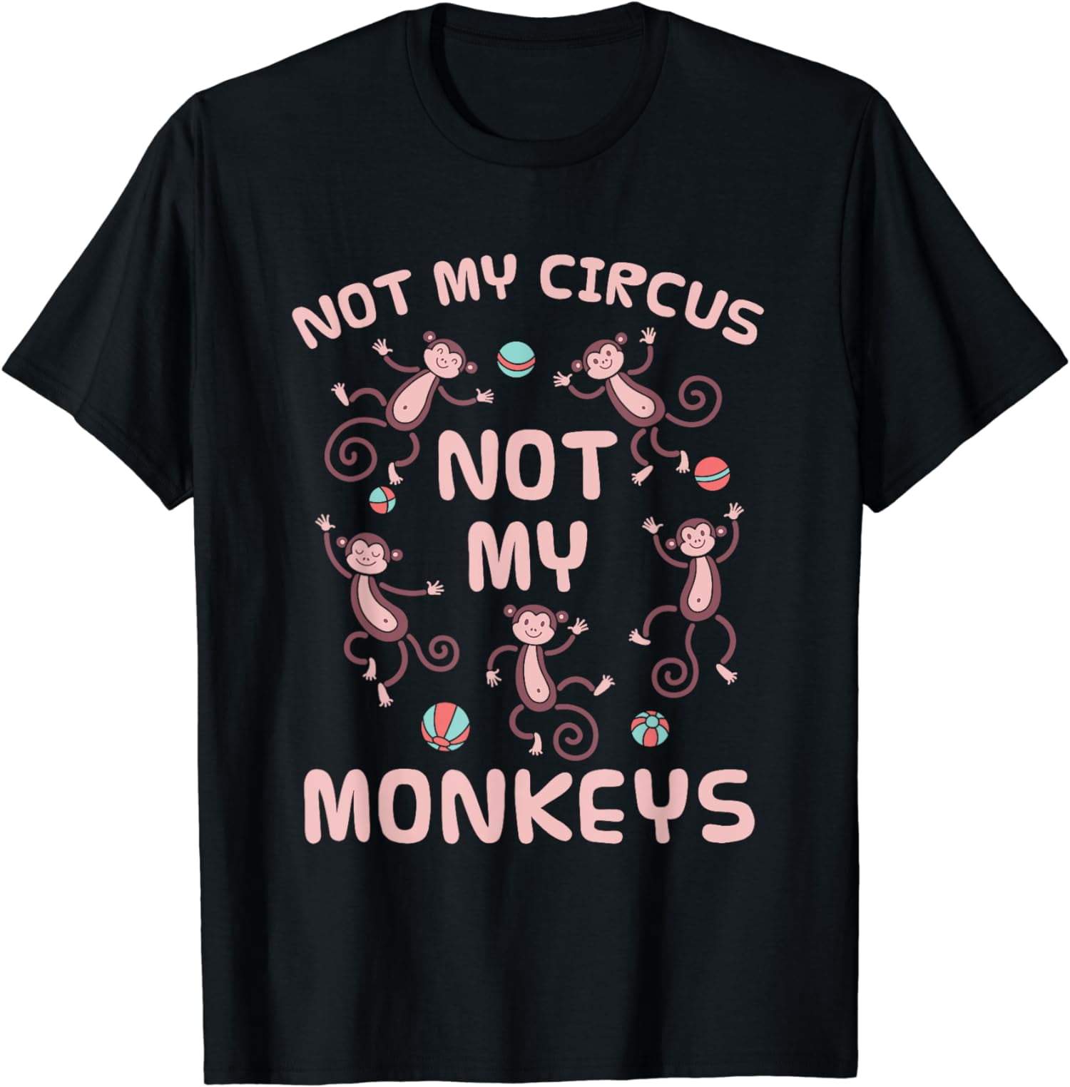 Not My Circus Not My Monkeys Tile Pen Holder - Funny Desk Organizer With Ceramic Tile & Wood Base