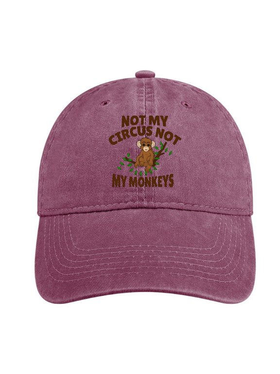 Not My Circus, Not My Monkeys Wine Red Hat Adjustable Funny Fashion Unisex Baseball Cap For Men Women
