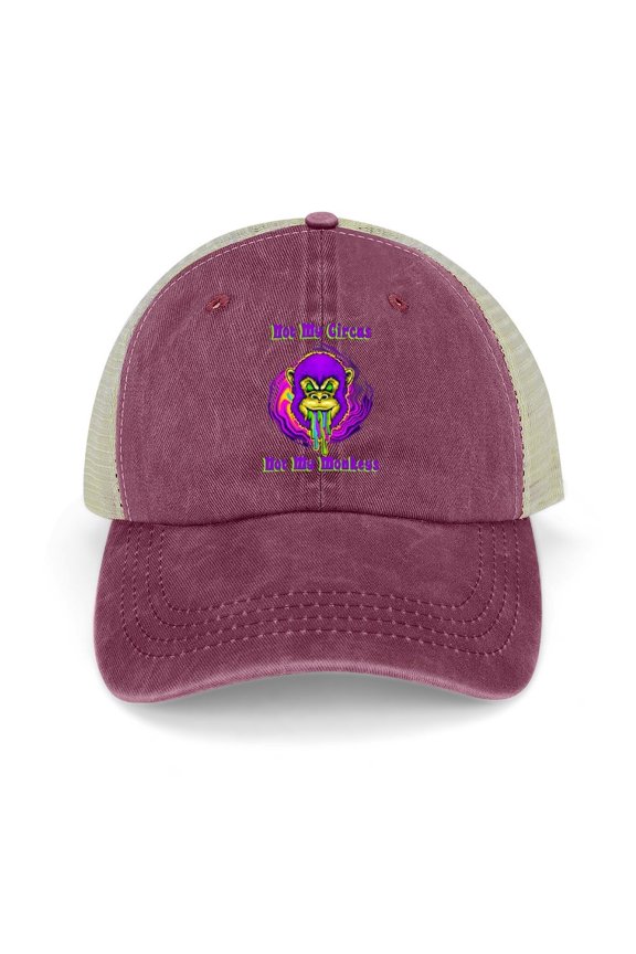 Not My Circus, Not My Monkeys Wine Red Hat Adjustable Funny Fashion Unisex Baseball Cap for Men Women