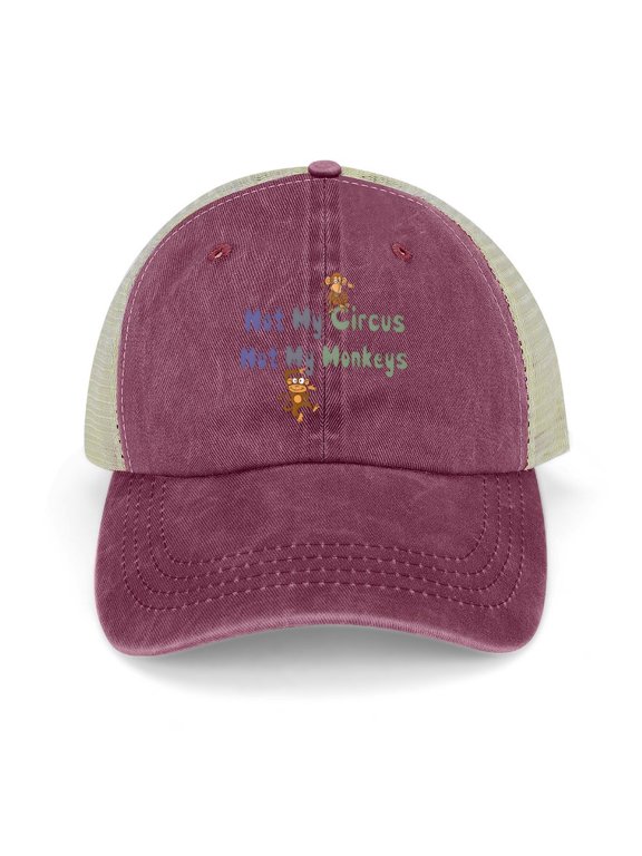 Not My Circus, Not My Monkeys Wine Red Hat Adjustable Funny Fashion Unisex Baseball Cap for Men Women