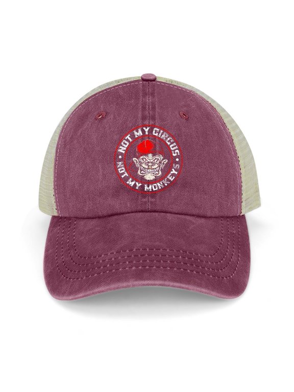 Not My Circus, Not My Monkeys Wine Red Hat Adjustable Funny Fashion Unisex Baseball Cap for Men Women