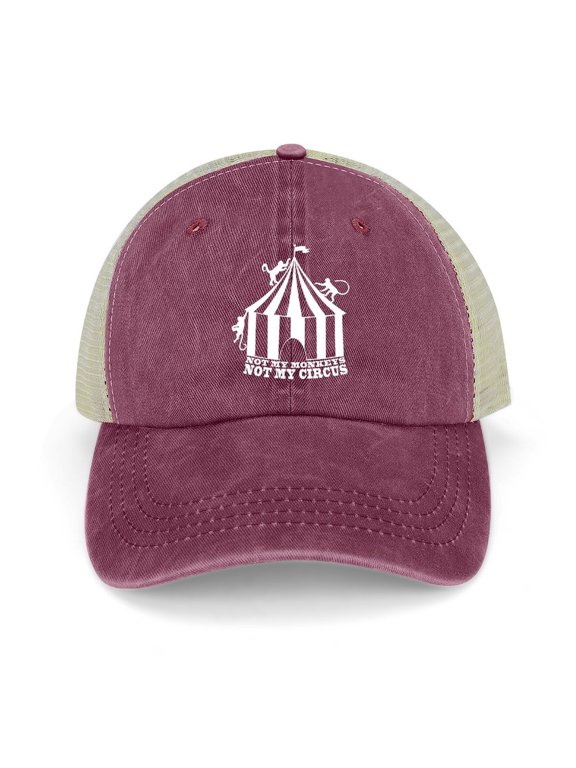 Not My Circus, Not My Monkeys Wine Red Hat Adjustable Funny Fashion Unisex Baseball Cap for Men Women