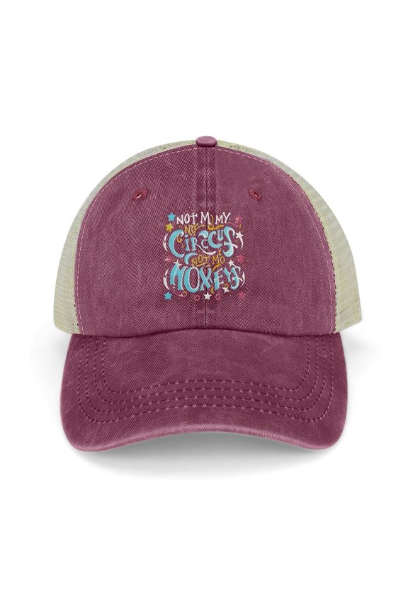 Not My Circus, Not My Monkeys Wine Red Hat Adjustable Funny Fashion Unisex Baseball Cap for Men Women