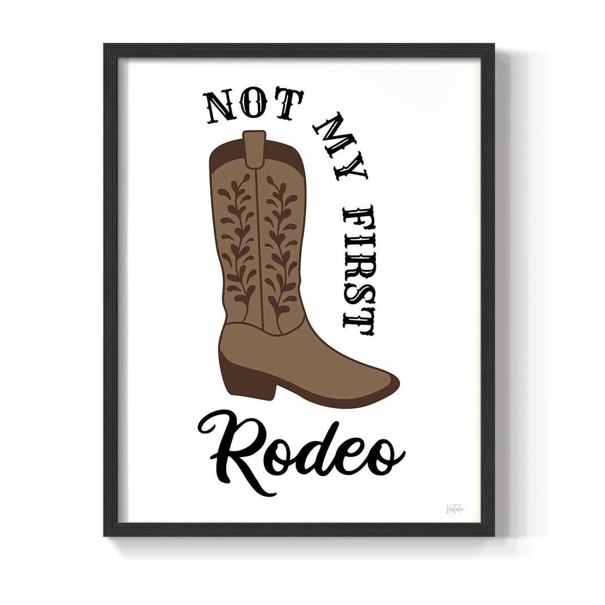Not My First Rodeo in Black Solid Wood 11 x 14 Framed Print