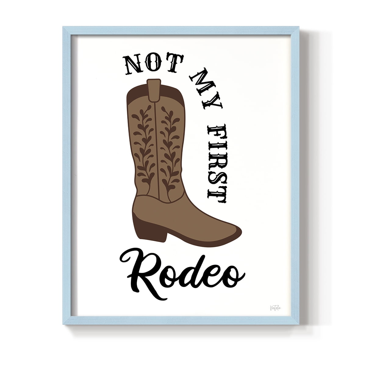 Not My First Rodeo in Blue Solid Wood 11 x 14 Framed Print