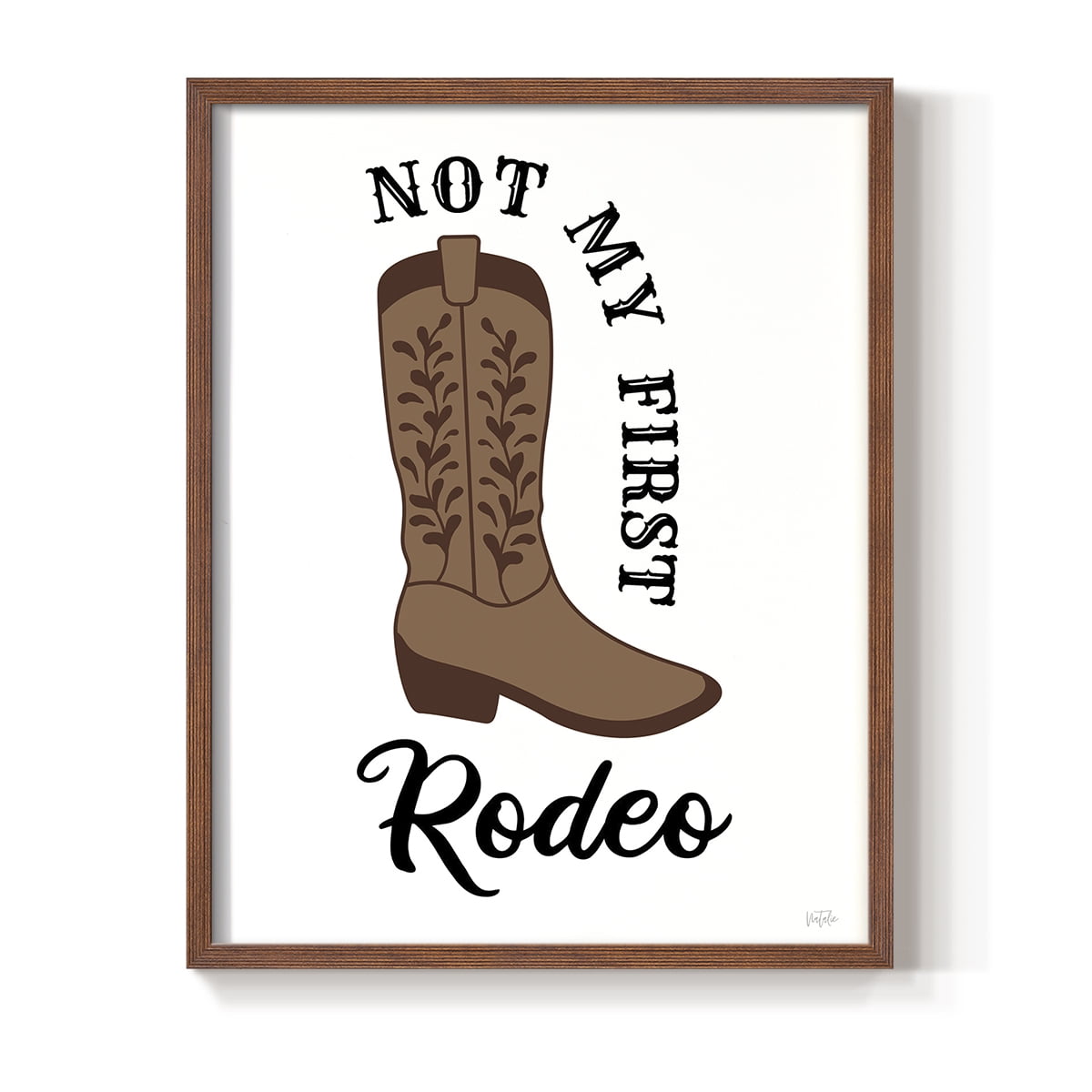 Not My First Rodeo in Brown Solid Wood 8 x 10 Framed Print