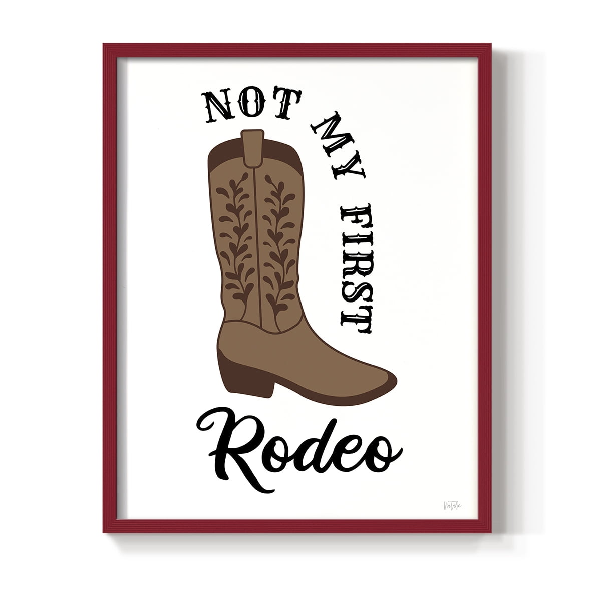 Not My First Rodeo in Red Solid Wood 8 x 10 Framed Print