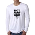 thumbnail image 1 of Not Now Ma! Girls - Classic Golden Iconic Men's Long Sleeve Grey T-Shirt, 1 of 2