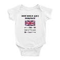 thumbnail image 1 of Not Only Am I Perfect, I'm British Too! Cute Baby Clothes (White, 6-12 Months), 1 of 5