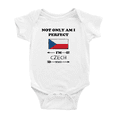 thumbnail image 1 of Not Only Am I Perfect, I'm Czech Too! Baby Bodysuits Newborn Clothes (White, 12-18 Months), 1 of 5