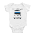 thumbnail image 1 of Not Only Am I Perfect, I'm Estonian Too! Cute Baby Romper Bodysuit For Boy Girl (White, 18-24 Months), 1 of 5