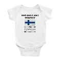 thumbnail image 1 of Not Only Am I Perfect, I'm Finnish Too! Baby Romper Bodysuit For Boy Girl (White, 0-3 Months), 1 of 5