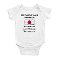 thumbnail image 1 of Not Only Am I Perfect, I'm Japanese Too! Cute Baby Bodysuit Newborn Clothes Outfits (White, 3-6 Months), 1 of 5