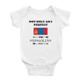 thumbnail image 1 of Not Only Am I Perfect, I'm Mongolian Too! Cute Baby Jumpsuits (White, 18-24 Months), 1 of 5