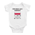 thumbnail image 1 of Not Only Am I Perfect, I'm Polish Too! Cute Baby Bodysuit Baby Clothes (White, 18-24 Months), 1 of 5