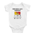 thumbnail image 1 of Not Only Am I Perfect, I'm Sicilian Too! Cute Baby Bodysuits Newborn Clothes (White, 0-3 Months), 1 of 5