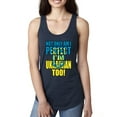 thumbnail image 1 of Not Only Am I Perfect I'm Ukrainian Too! Ladies Racerback Tank Top, Navy, Small, 1 of 4