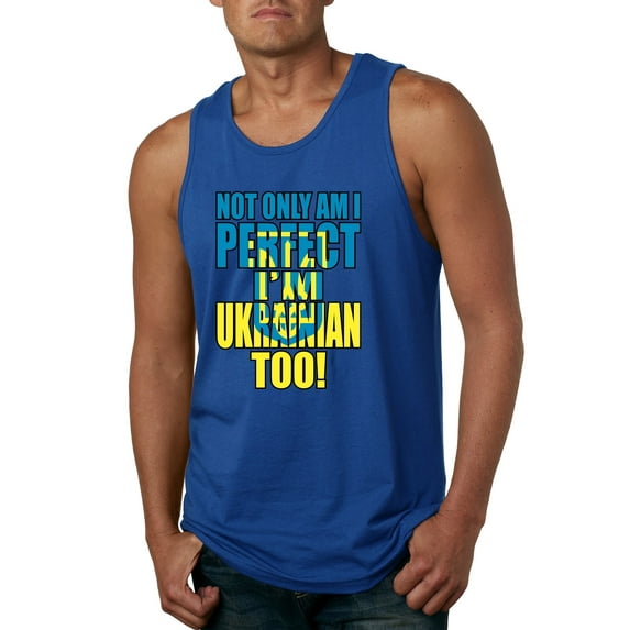 Not Only Am I Perfect I'm Ukrainian Too! Mens Graphic Tank Top, Royal, 3X-Large