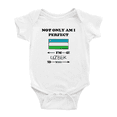 thumbnail image 1 of Not Only Am I Perfect, I'm Uzbek Too! Baby Bodysuit Baby Clothes (White, 3-6 Months), 1 of 5