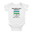thumbnail image 1 of Not Only Am I Perfect, I'm Uzbek Too! Baby Bodysuit Baby Clothes (White, 6-12 Months), 1 of 5