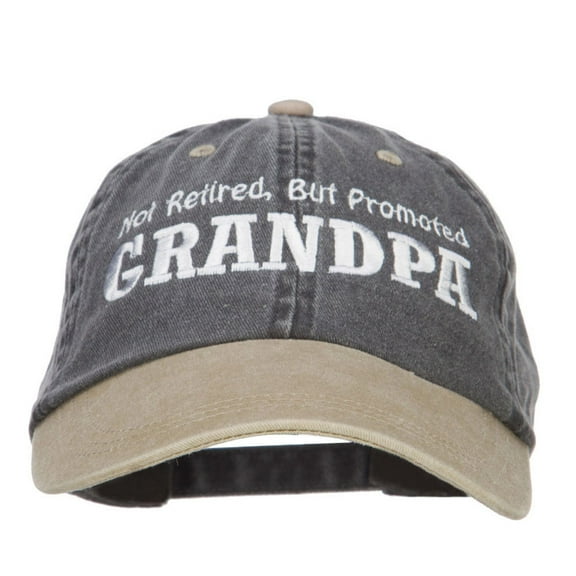Not Retired Promoted Grandpa Embroidered Cap - Black Khaki OSFM