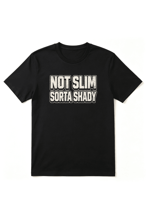 Not Slim Sorta Shady Cool Graphic Tee for Men and Women, Playful Party Cotton Short Sleeves T-Shirt