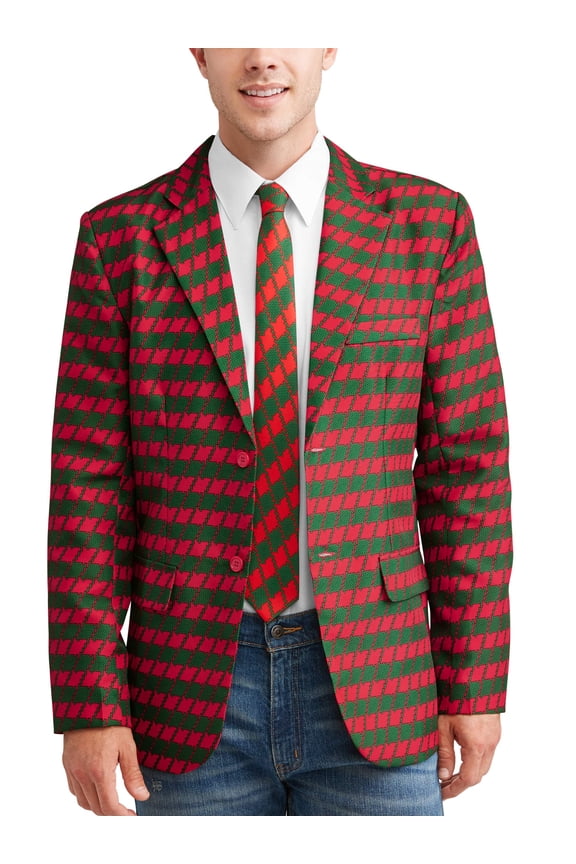 Men's Christmas Holiday Blazer and Tie