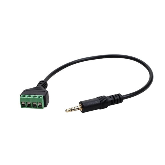 Not Soldering 3.5mm TRRS Male to 4 Pin Terminals Block Adapters Cable 30cm for Sound Signals Transmission