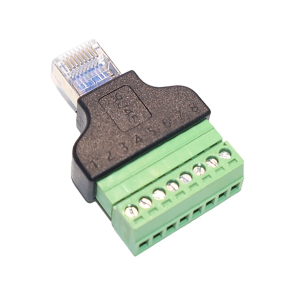 Not Soldering Required RJ45 Male to 8Pin Terminals Adapters Shielded for Reduction in Ethernet Installations for Various Electronics