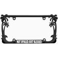 thumbnail image 1 of Not Spoiled Just Blessed Design Palm Tree Heavy Duty Metal License Plate Frame Auto License Plate Frame/Car Accessories (Black/White), 1 of 5