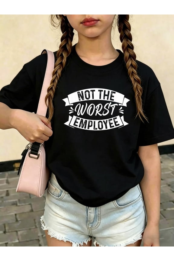Not The Worst Employee Office Staff Appreciation Office Team Kids T-Shirt Kids Graphic Tee Soft Cotton Short Sleeve Casual Shirt