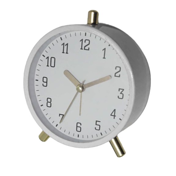 Not Ticking Quiet Round Metal Alarm Clock with Nightlight Function for Quiet Sleep Environment in Bedrooms or Offices