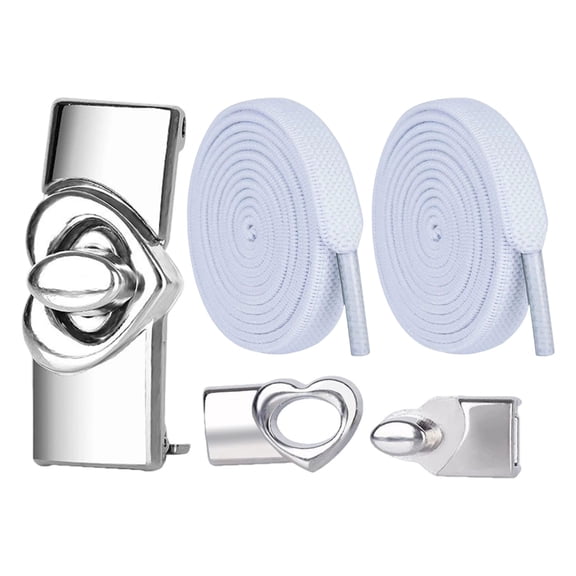 Not Tie Elastic Shoe Laces with Alloy Heart Shape Clasp Adjustable Shoe Strings For Running Sneakers Adults Children