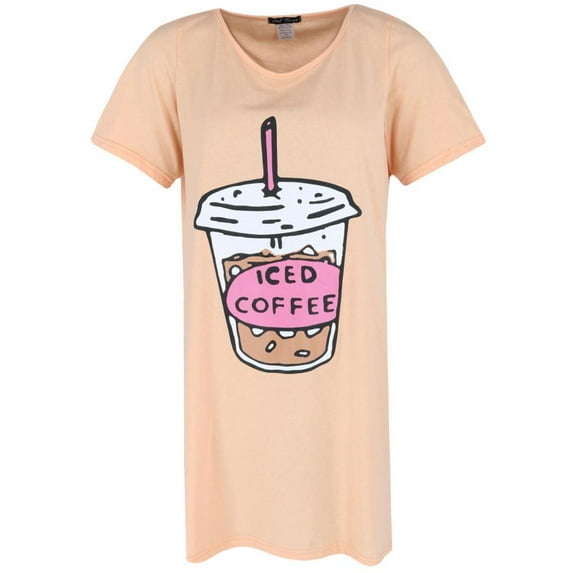 Not Tired Iced Coffee Short Sleeve Night Shirt (Women)
