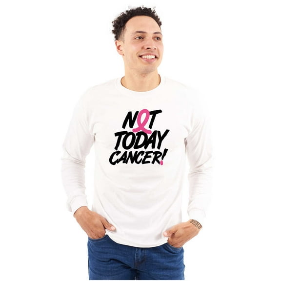 Not Today Breast Cancer Awareness BCA Women's Long Sleeve T Shirt Brisco Brands S