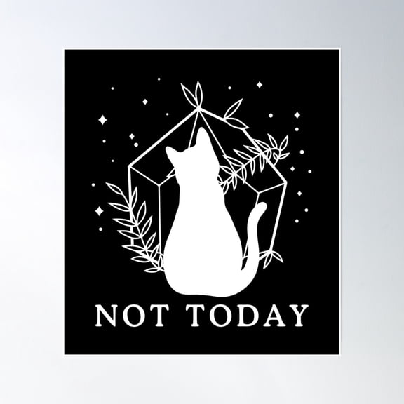 Not Today Cat Poster Wall Art, Modern Wall Decor, 16x24 UNFRAMED
