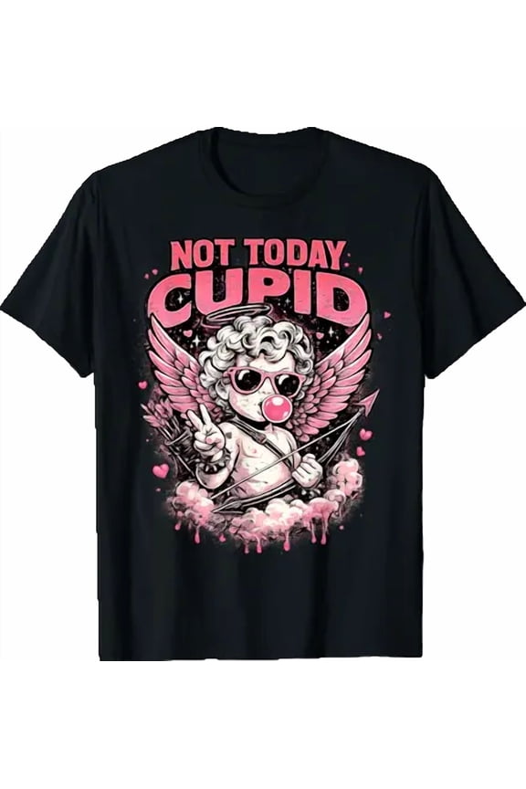 Not Today Cupid Funny Anti Valentine Graphic Gifts Men Women T-Shirt