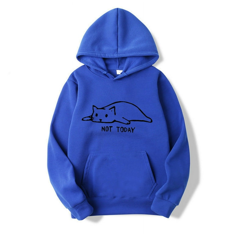 Not Today Funny Cat Tshirt Sleepy Cat Pet Lazy Pullover Hoodie Cat Hoodie Sweatshirt Cute Cat Ear Sleeping Cat Printed Pullover Sweatshirt Walmart