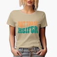 thumbnail image 1 of Not Today Heifer, Cow Lover or Farmer Themed Quote, Groovy Retro Wavy Text Merch Gift, Tan T-Shirt, Small, 1 of 5