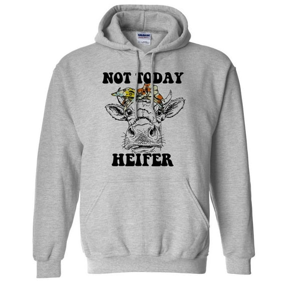 Not Today Heifer Hoodie Sweatshirt Unisex 4X-Large Grey