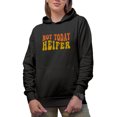 thumbnail image 1 of Not Today Heifer, Quote About Saying No, Groovy Retro Wavy Text Merch Gift, Black Hooded Sweatshirt or Hoodie, Small, 1 of 5