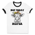 thumbnail image 1 of Not Today Heifer Ringer Tee Shirt Unisex Large White/Black, 1 of 5