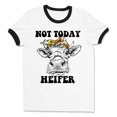 thumbnail image 1 of Not Today Heifer Ringer Tee Shirt Unisex Small White/Black, 1 of 5