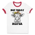 thumbnail image 1 of Not Today Heifer Ringer Tee Shirt Unisex Small White/Red, 1 of 5
