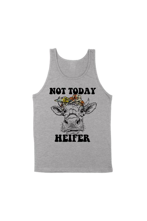 Not Today Heifer Tank Top Unisex Medium Grey