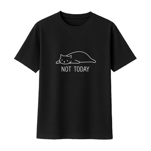 Not Today Mens Active Graphic Tee Shirt Cotton Fashion Casual Tops Crew Neck Short Sleeve Black S-5XL