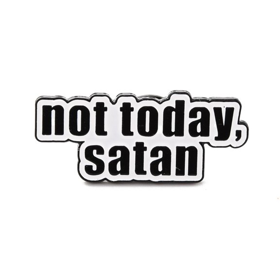 Not Today Satan Enamel Pin Inspiration Alloy Enamel Brooch for Backpack Clothes Electrophoresis Black White 13x30x9.5mm Pin: 1mm