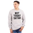 thumbnail image 1 of Not Today Satan Funny Christian Joke Plus Size Long Sleeve Graphic Tee Shirt Brisco Brands 2X, 1 of 5
