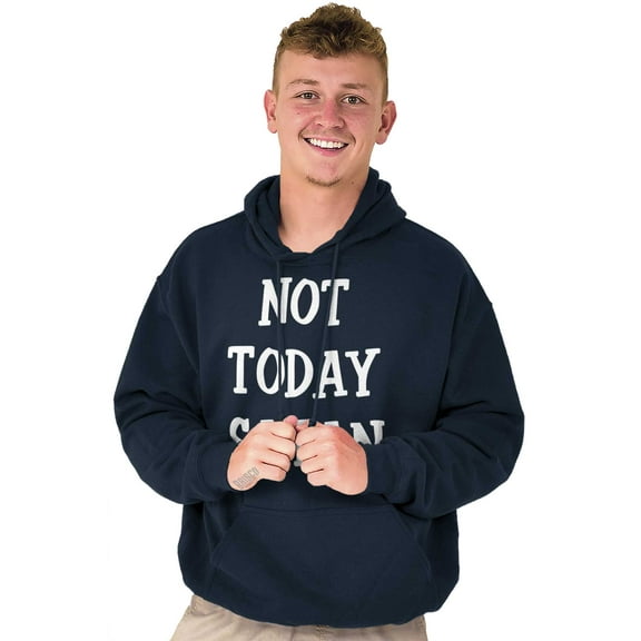 Not Today Satan Funny Christian Unisex Plus Fleece Graphic Hoodie Brisco Brands 2X