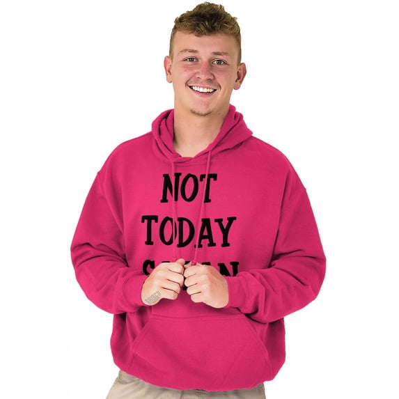 Not Today Satan Funny Christian Unisex Plus Fleece Graphic Hoodie Brisco Brands 3X